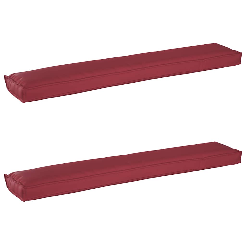 vidaXL Zestaw poduszek na paletę 2 pcs Czerwone wino 200 x 40 x 8 cm