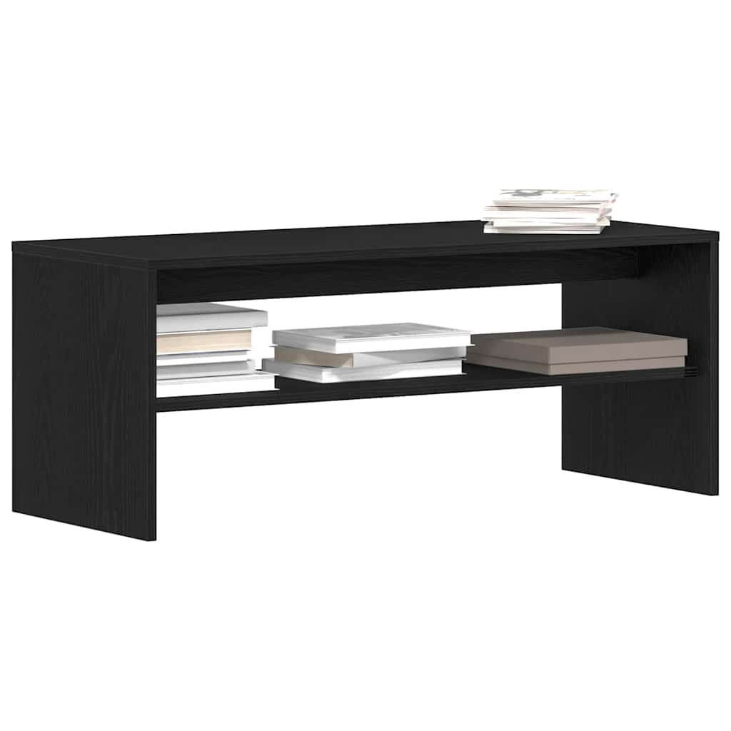 vidaXL Szafka RTV Czarny Dąb 100x40x40 cm Drewno klejone