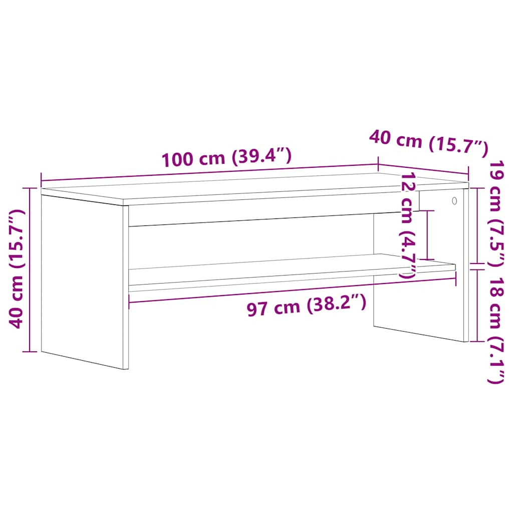 vidaXL Szafka RTV Czarny Dąb 100x40x40 cm Drewno klejone
