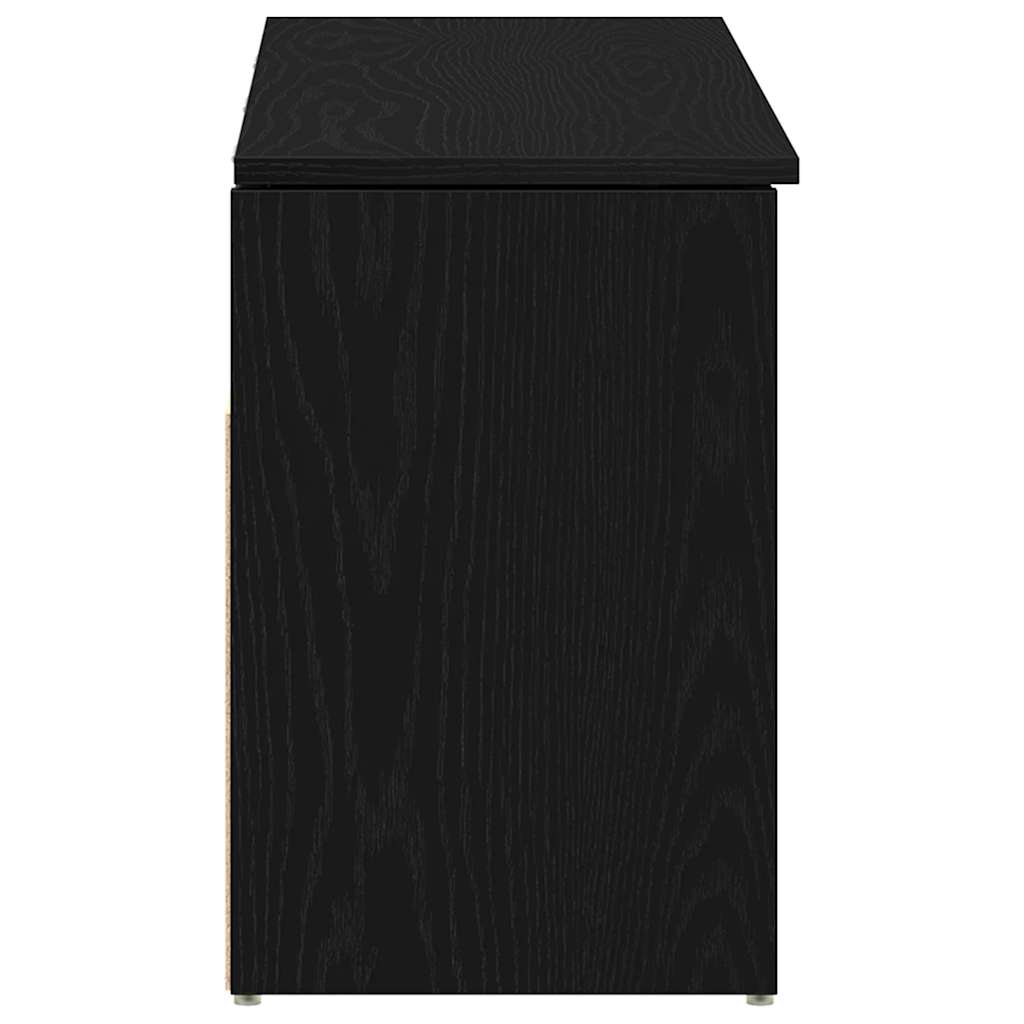 vidaXL Ławka na buty Czarny dąb 102x30,5x45 cm Drewno klejone