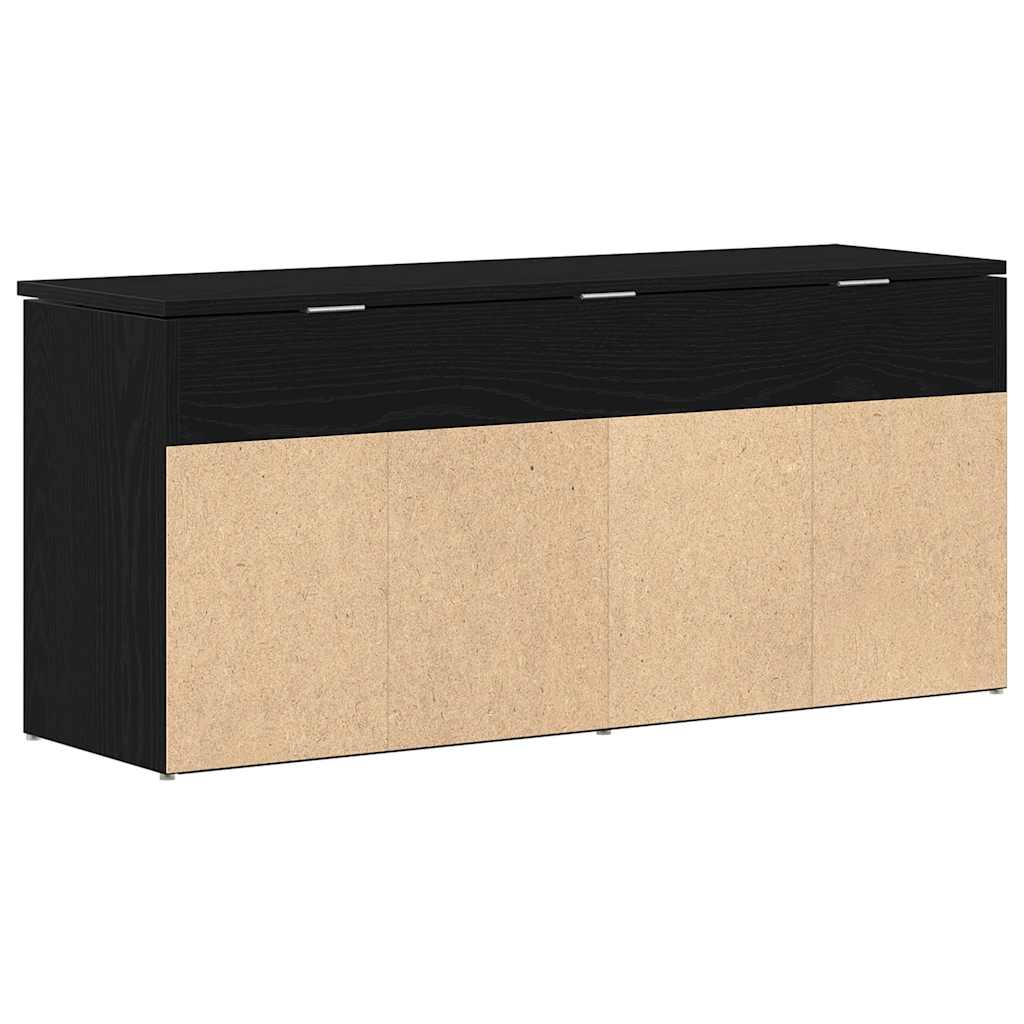 vidaXL Ławka na buty Czarny dąb 102x30,5x45 cm Drewno klejone