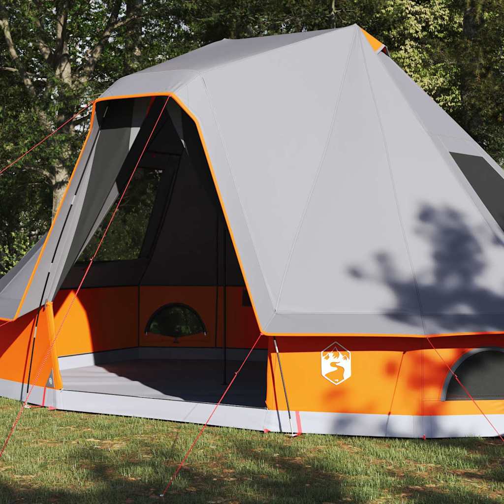 vidaXL Namiot Tipi Szary i pomarańczowy 466 x 310 x 240 cm tafta