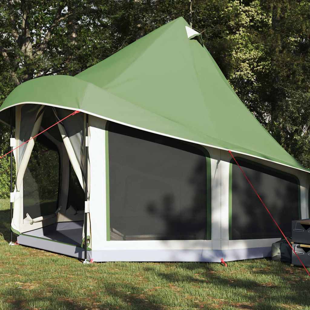 vidaXL Namiot Tipi z dachem Zielony 404 x 370 x 270 cm tafta
