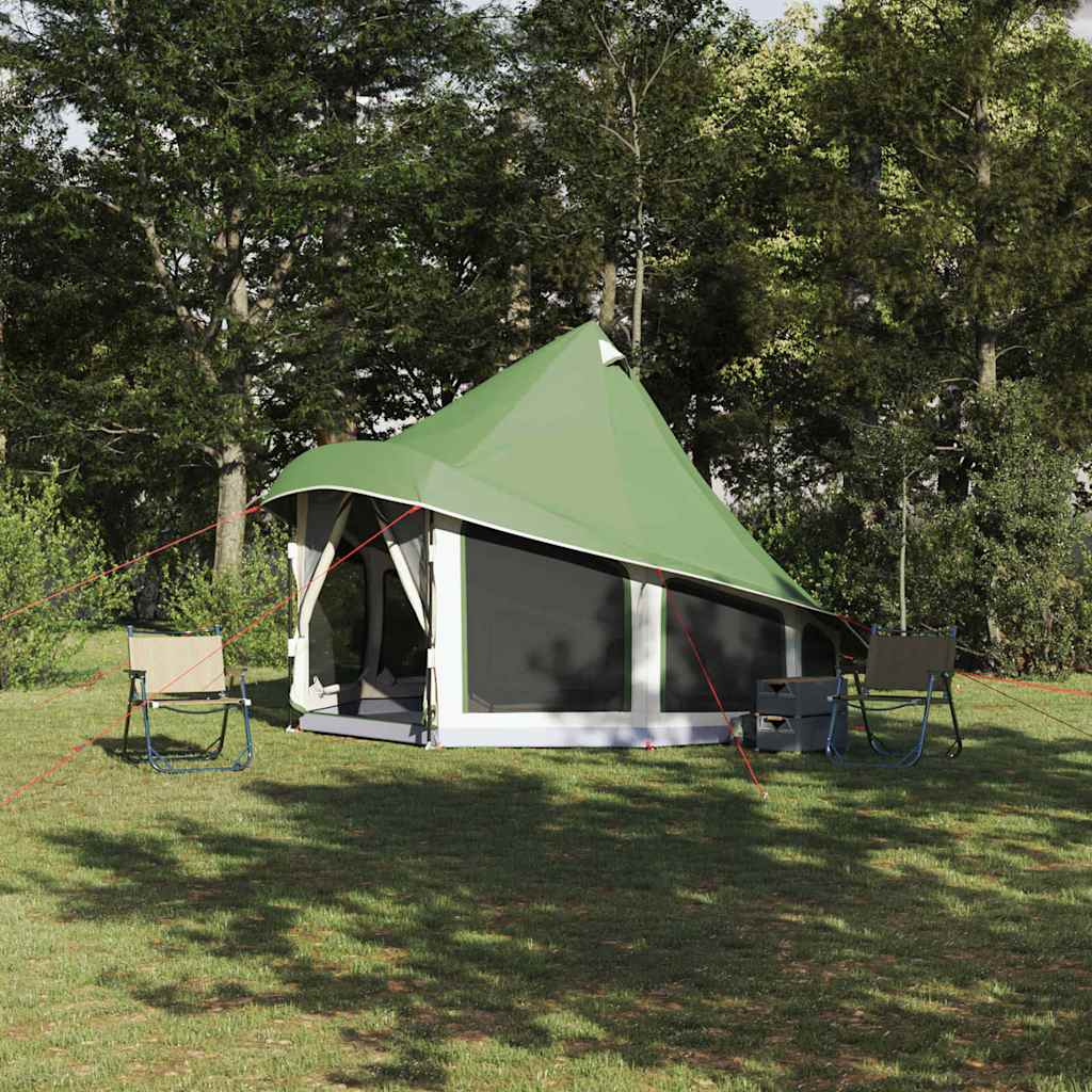 vidaXL Namiot Tipi z dachem Zielony 404 x 370 x 270 cm tafta