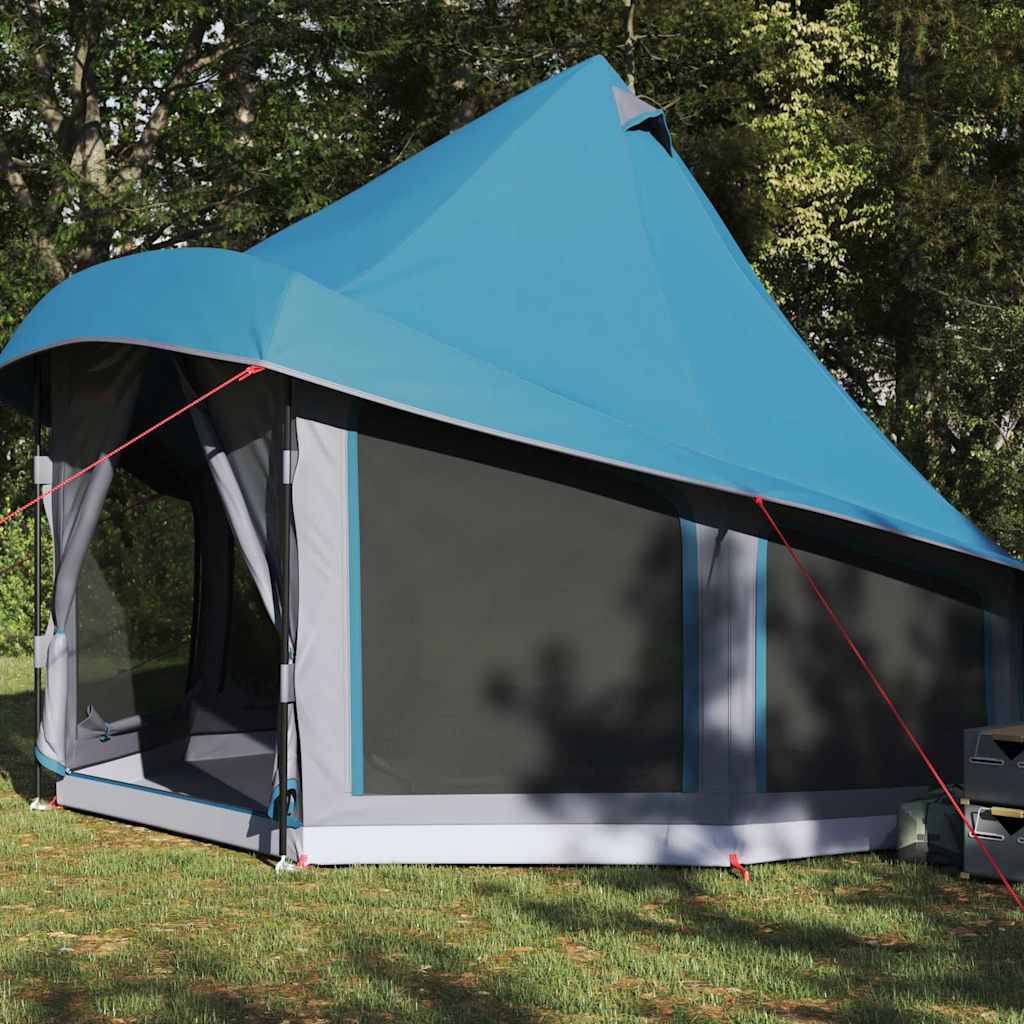 vidaXL Namiot Tipi z dachem Niebieski 404 x 370 x 270 cm tafta