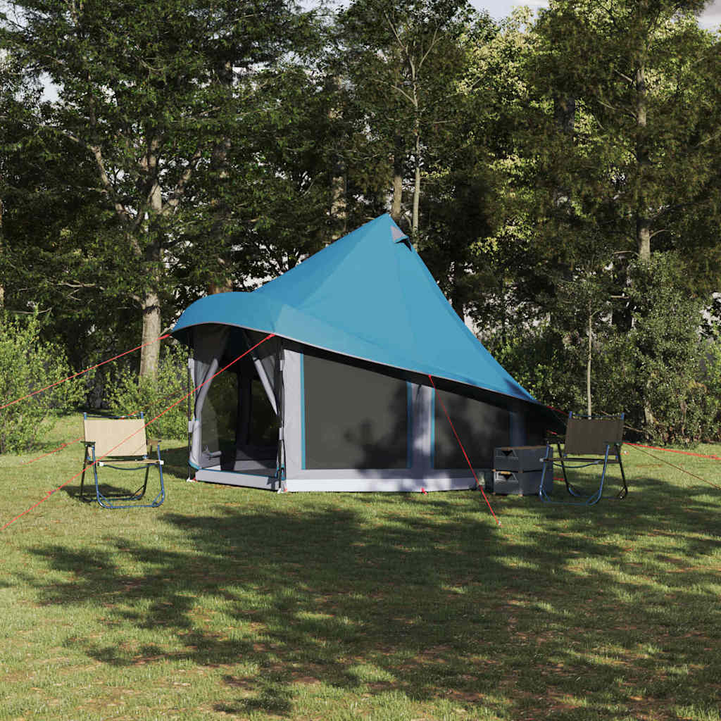vidaXL Namiot Tipi z dachem Niebieski 404 x 370 x 270 cm tafta