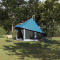 vidaXL Namiot Tipi z dachem Niebieski 404 x 370 x 270 cm tafta
