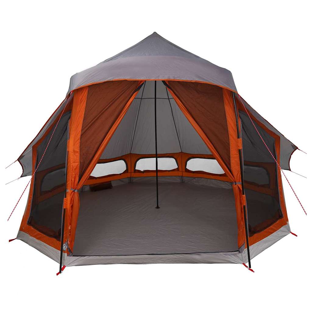 vidaXL Namiot Tipi Szary i pomarańczowy 404 x 370 x 270 cm tafta