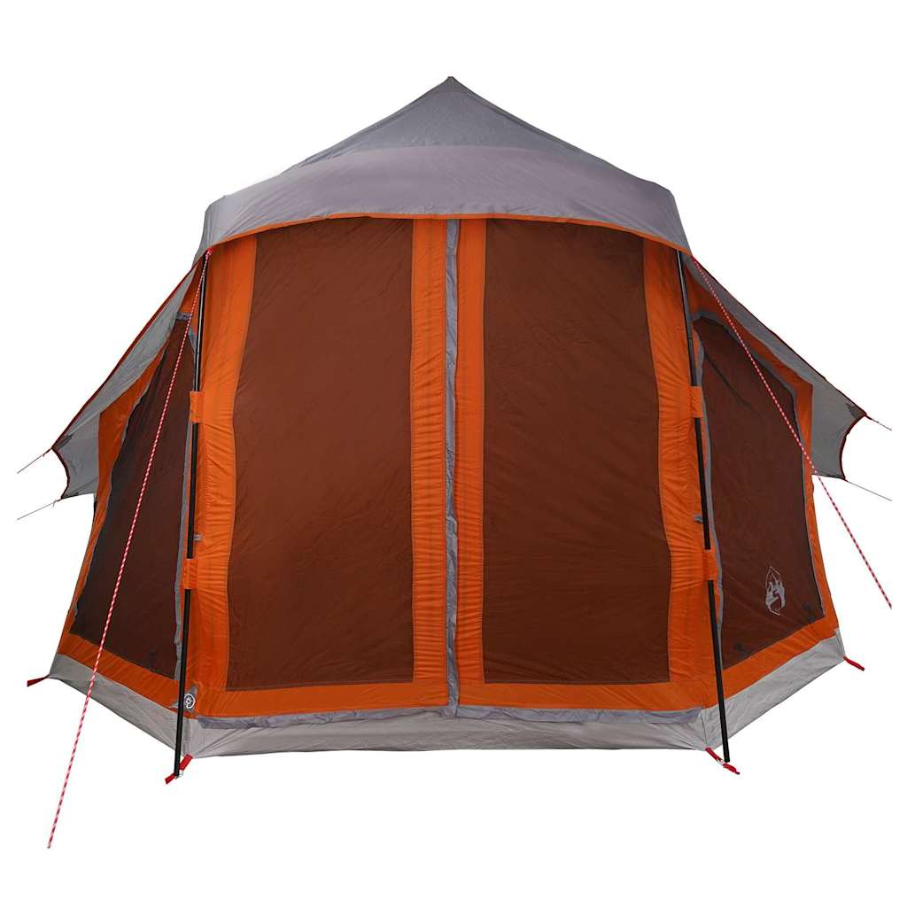 vidaXL Namiot Tipi Szary i pomarańczowy 404 x 370 x 270 cm tafta