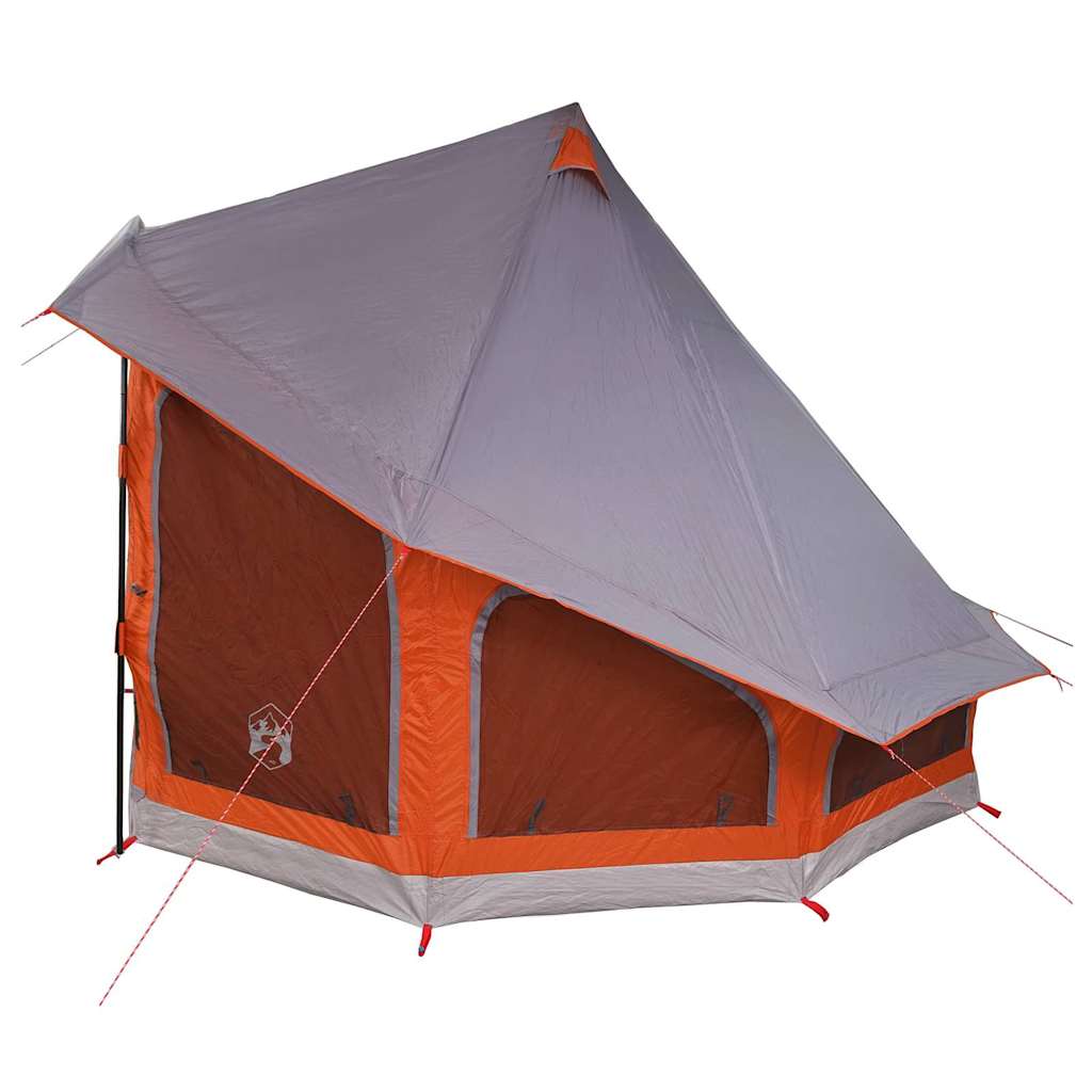 vidaXL Namiot Tipi Szary i pomarańczowy 404 x 370 x 270 cm tafta
