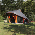 vidaXL Namiot Tipi Szary i pomarańczowy 508 x 470 x 300 cm tafta