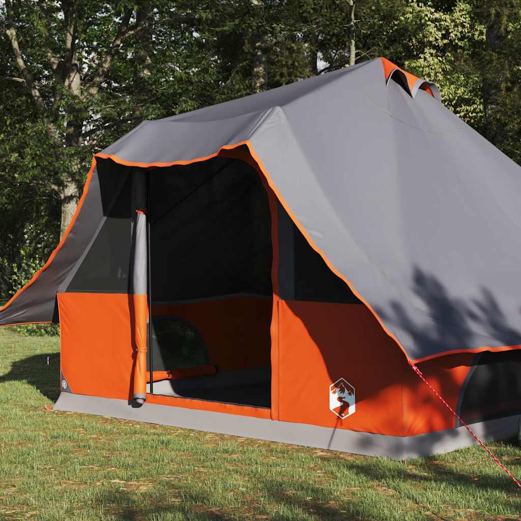 vidaXL Namiot Tipi Szary i pomarańczowy 358 x 296 x 258 cm tafta