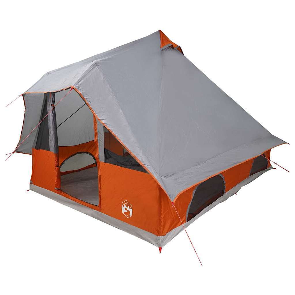 vidaXL Namiot Tipi Szary i pomarańczowy 358 x 296 x 258 cm tafta