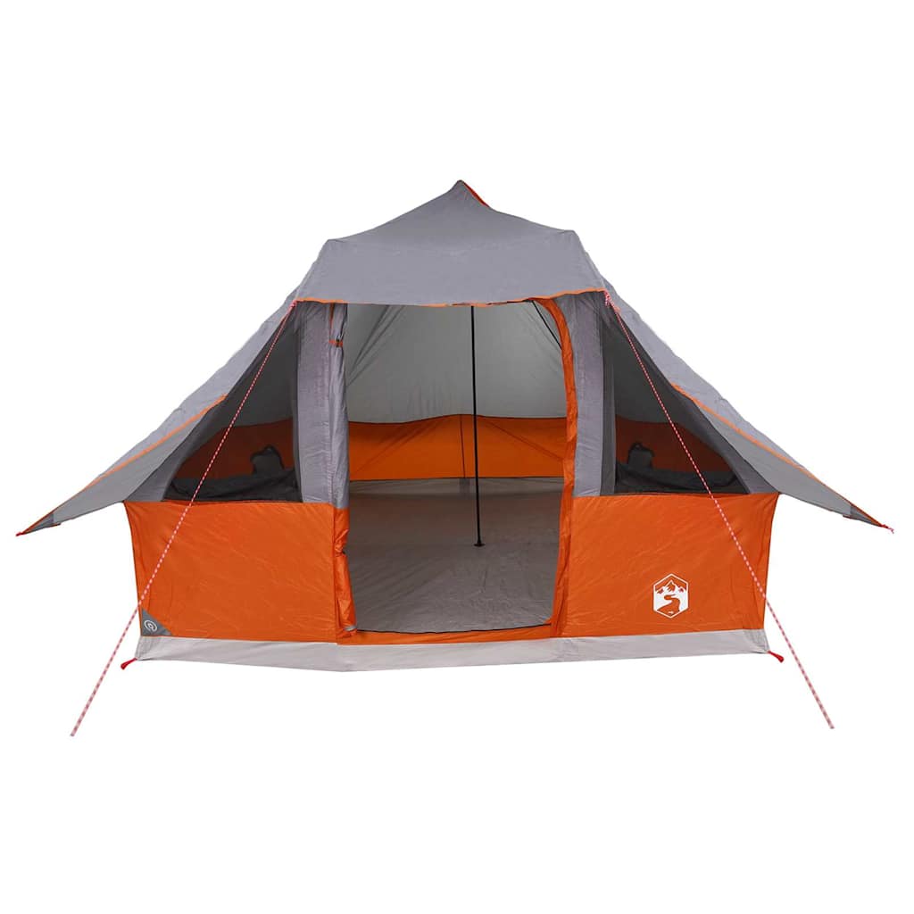 vidaXL Namiot Tipi Szary i pomarańczowy 358 x 296 x 258 cm tafta