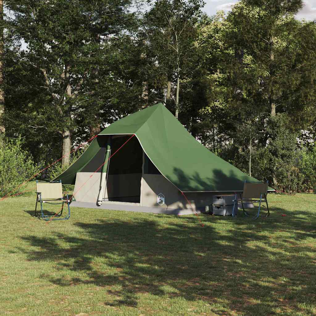 vidaXL Namiot Tipi z dachem Zielony 364 x 281 x 257 cm tafta