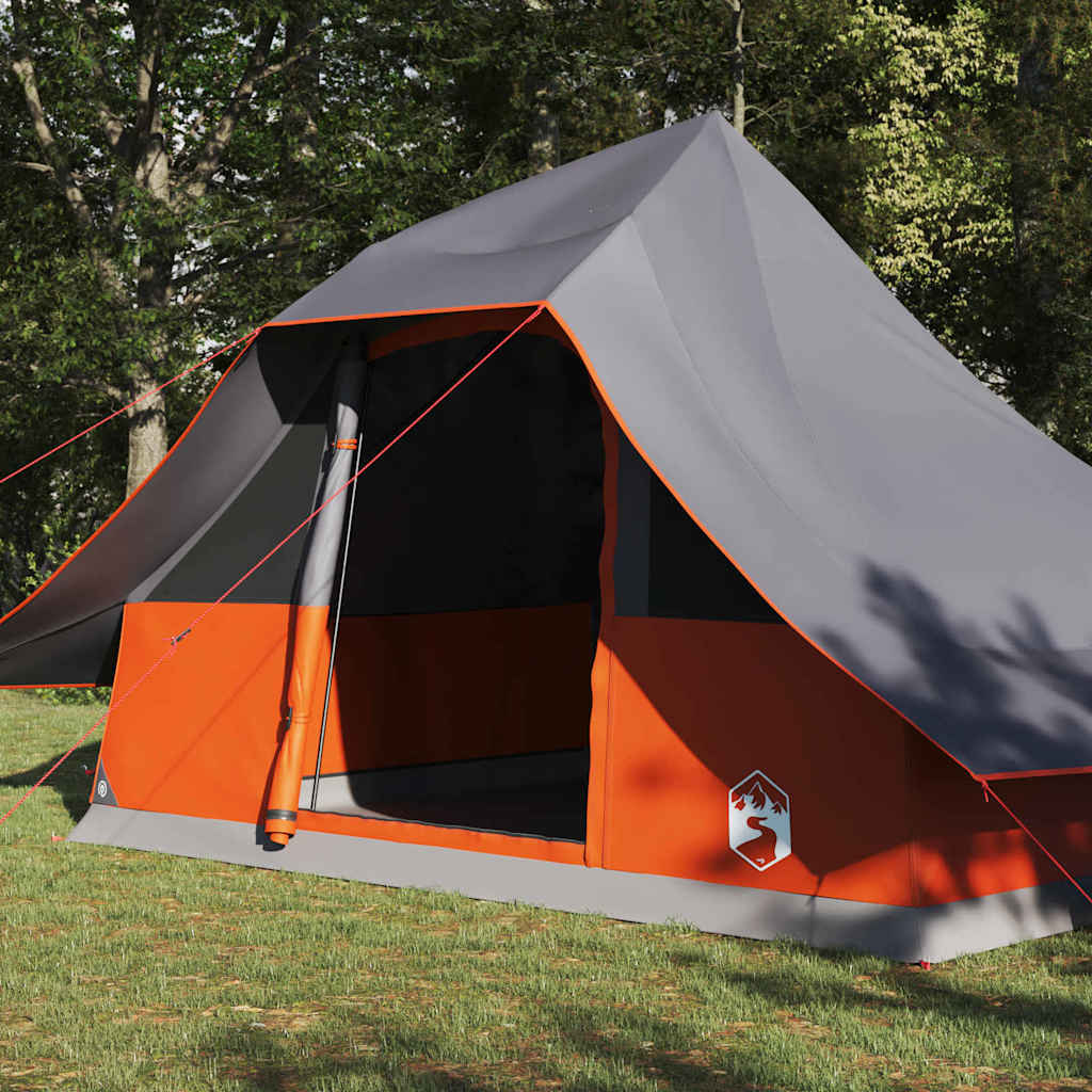 vidaXL Namiot Tipi Szary i pomarańczowy 364 x 281 x 257 cm tafta