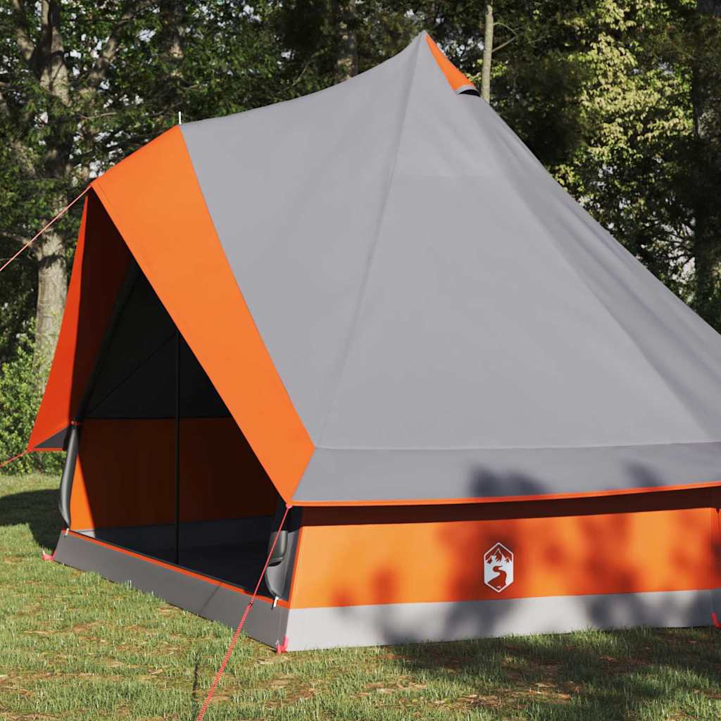 vidaXL Namiot Tipi Szary i pomarańczowy 400 x 346 x 250 cm tafta