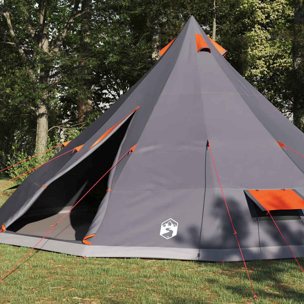 vidaXL Namiot Tipi Szary i pomarańczowy 560 x 560 x 300 cm tafta