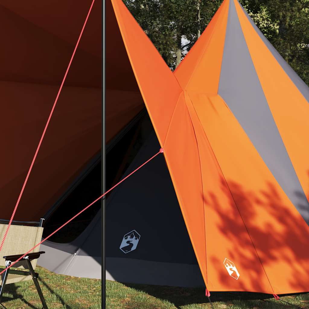 vidaXL Namiot Tipi Szary i pomarańczowy 510 x 690 x 330 cm tafta