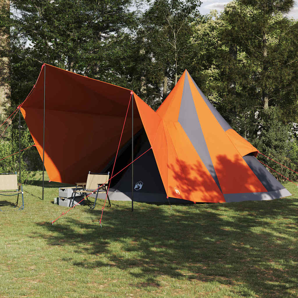 vidaXL Namiot Tipi Szary i pomarańczowy 510 x 690 x 330 cm tafta