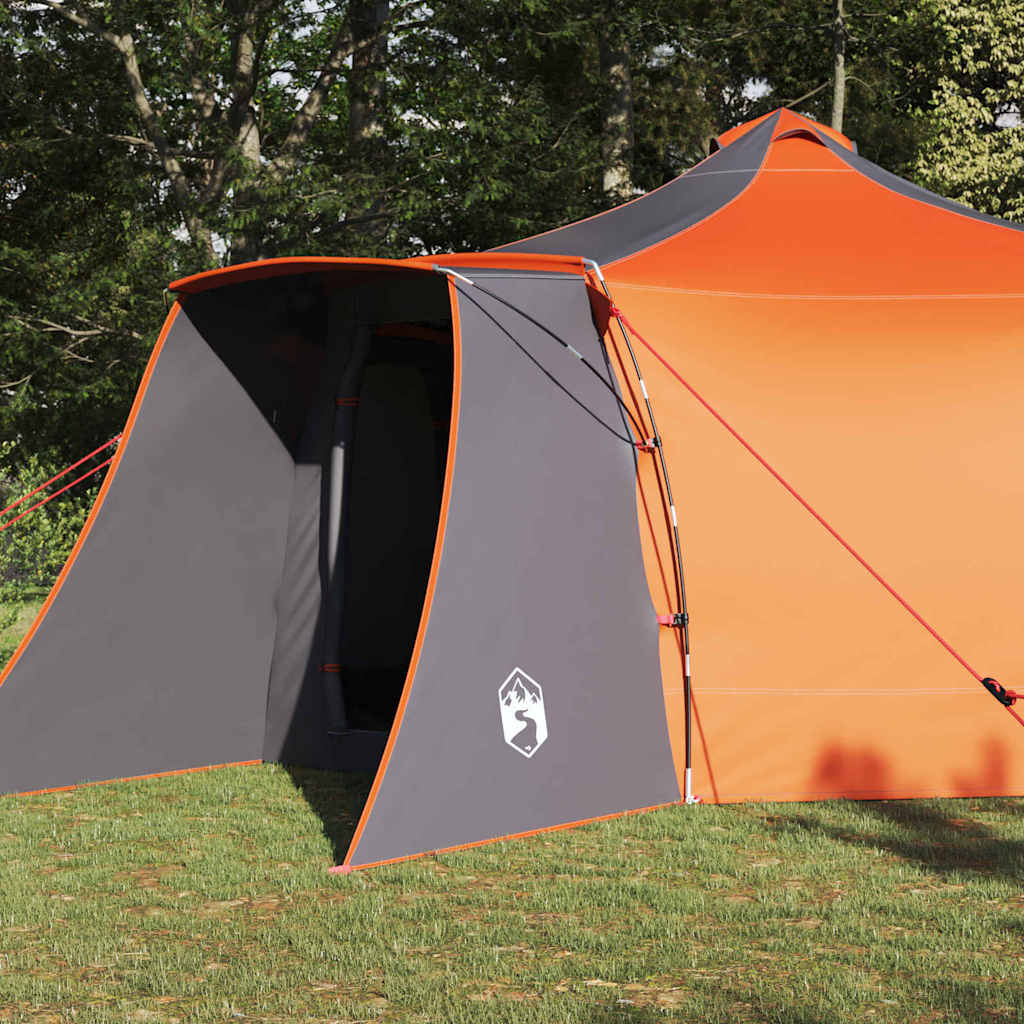 vidaXL Namiot Tipi Szary i pomarańczowy 492 x 492 x 275 cm tafta