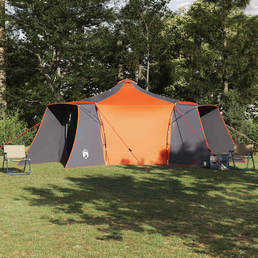 vidaXL Namiot Tipi Szary i pomarańczowy 492 x 492 x 275 cm tafta