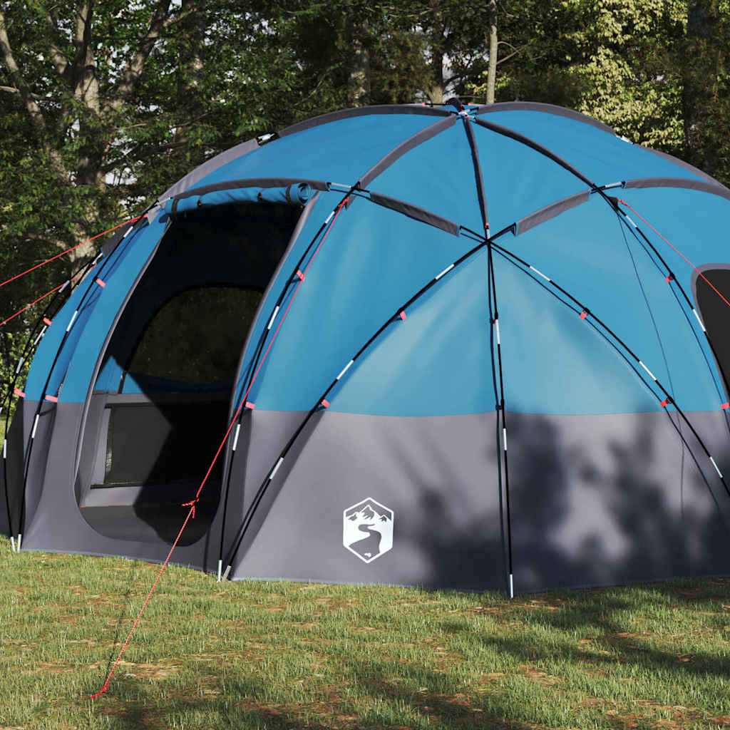 vidaXL Namiot kopułowy z dachem Niebieski 475 x 475 x 235 cm tafta