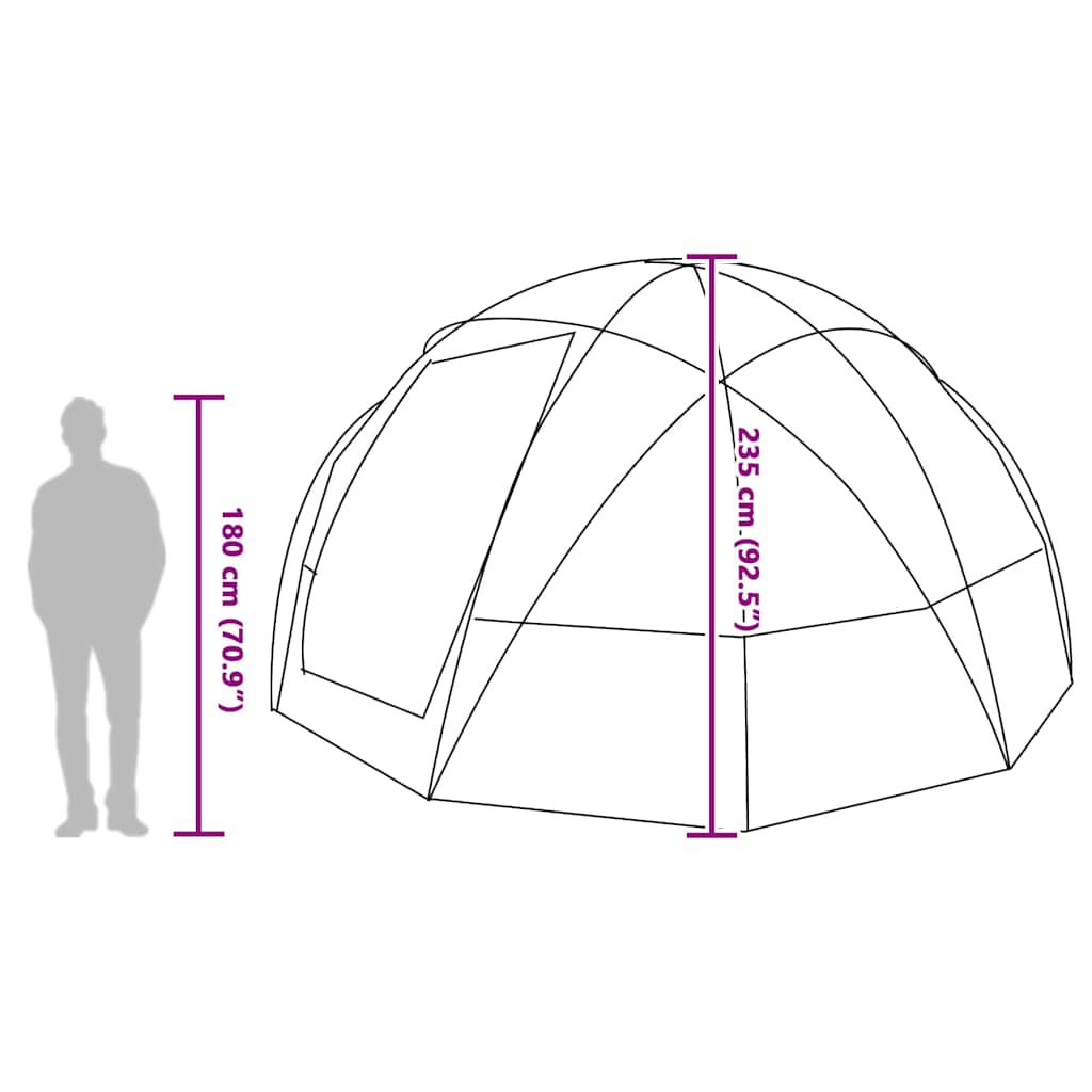 vidaXL Namiot kopułowy z dachem Niebieski 475 x 475 x 235 cm tafta