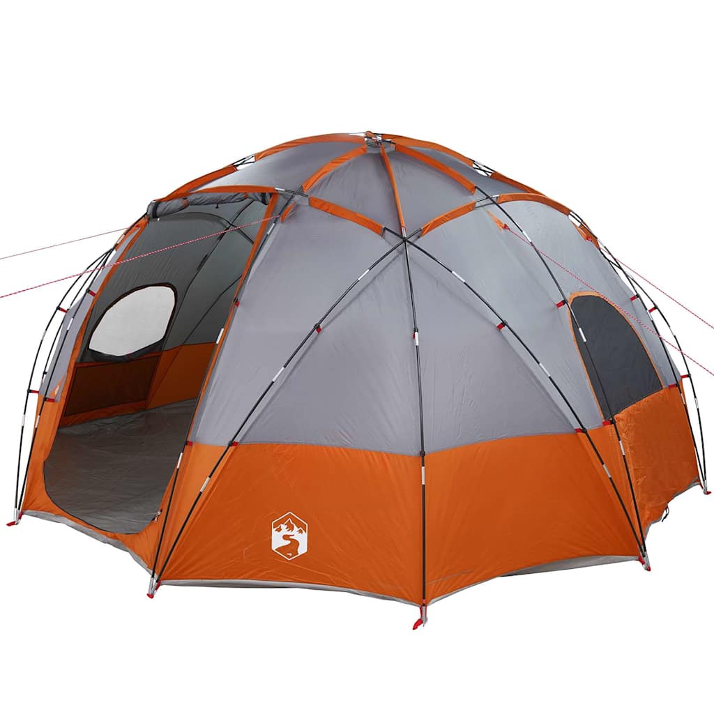 vidaXL Namiot kopułowy Szary i pomarańczowy 475 x 475 x 235 cm tafta