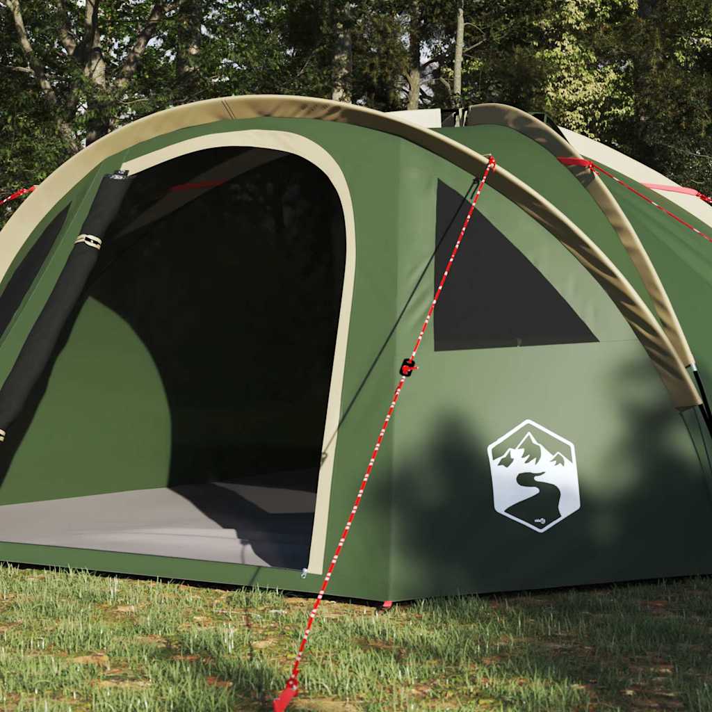 vidaXL Namiot kopułowy 4-osobowy 308 x 268 x 130 cm zielony tafta