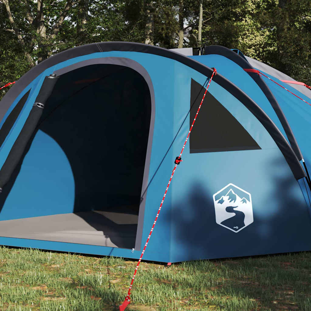 vidaXL Namiot kopułowy 4-osobowy 308 x 268 x 130 cm niebieski tafta