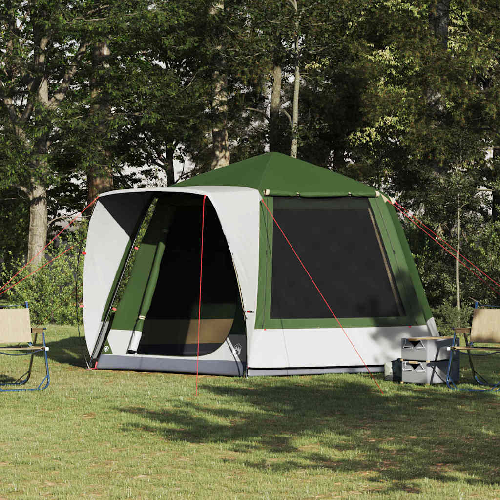 vidaXL Namiot campingowy Domek Zielony 420 x 420 x 227 cm Poliester