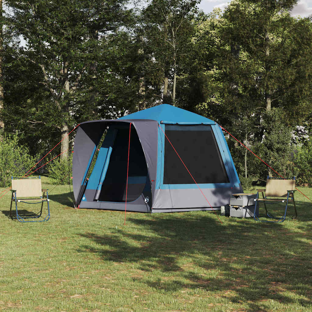 vidaXL Namiot campingowy Domek Niebieski 420 x 420 x 227 cm Poliester