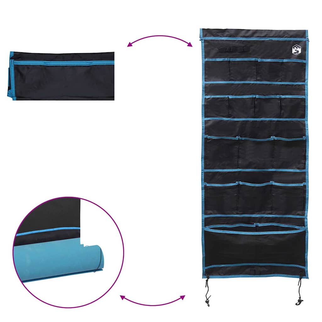 vidaXL Torba do przechowywania Czarny i niebieski 125 x 48 cm oxford