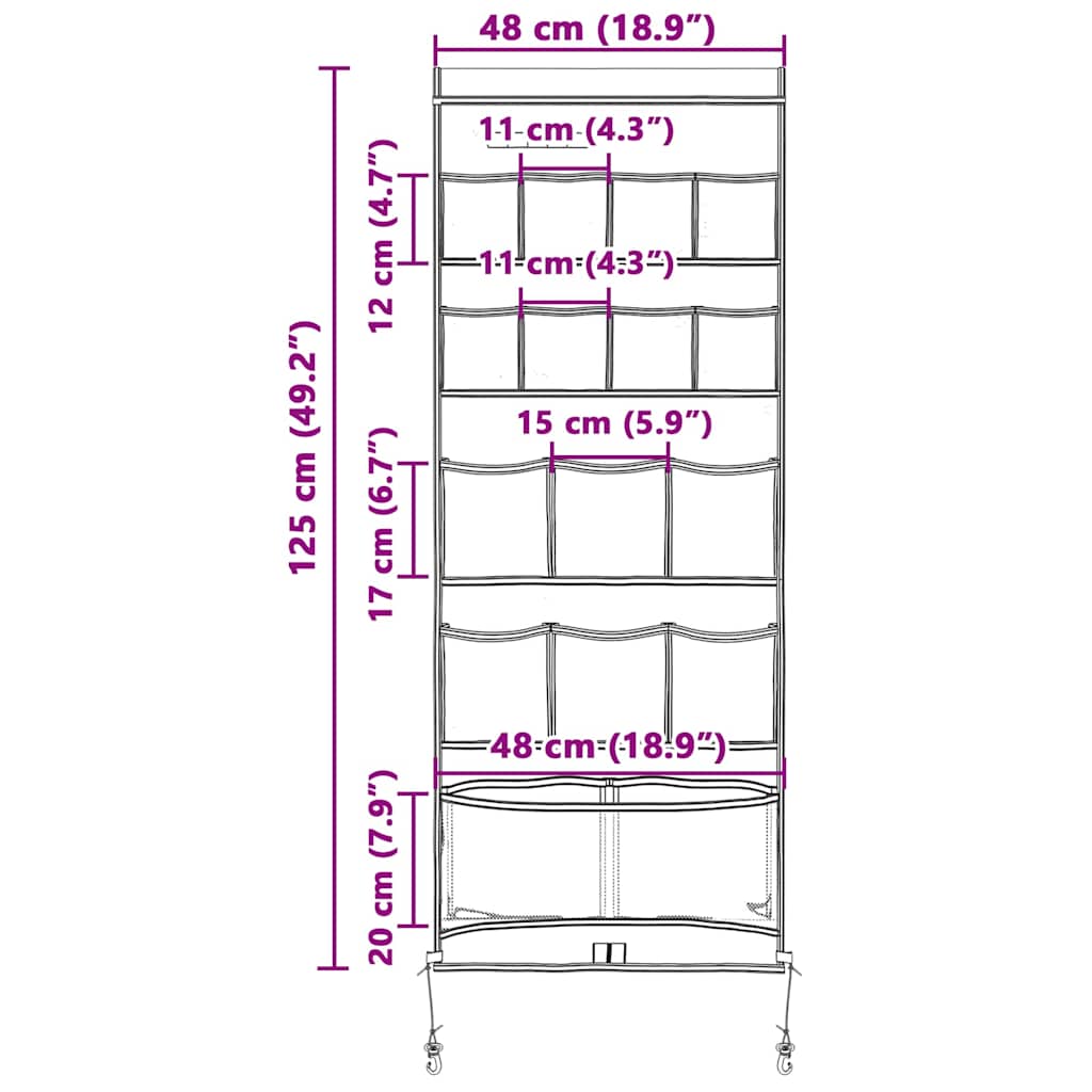 vidaXL Torba do przechowywania Czarny i niebieski 125 x 48 cm oxford