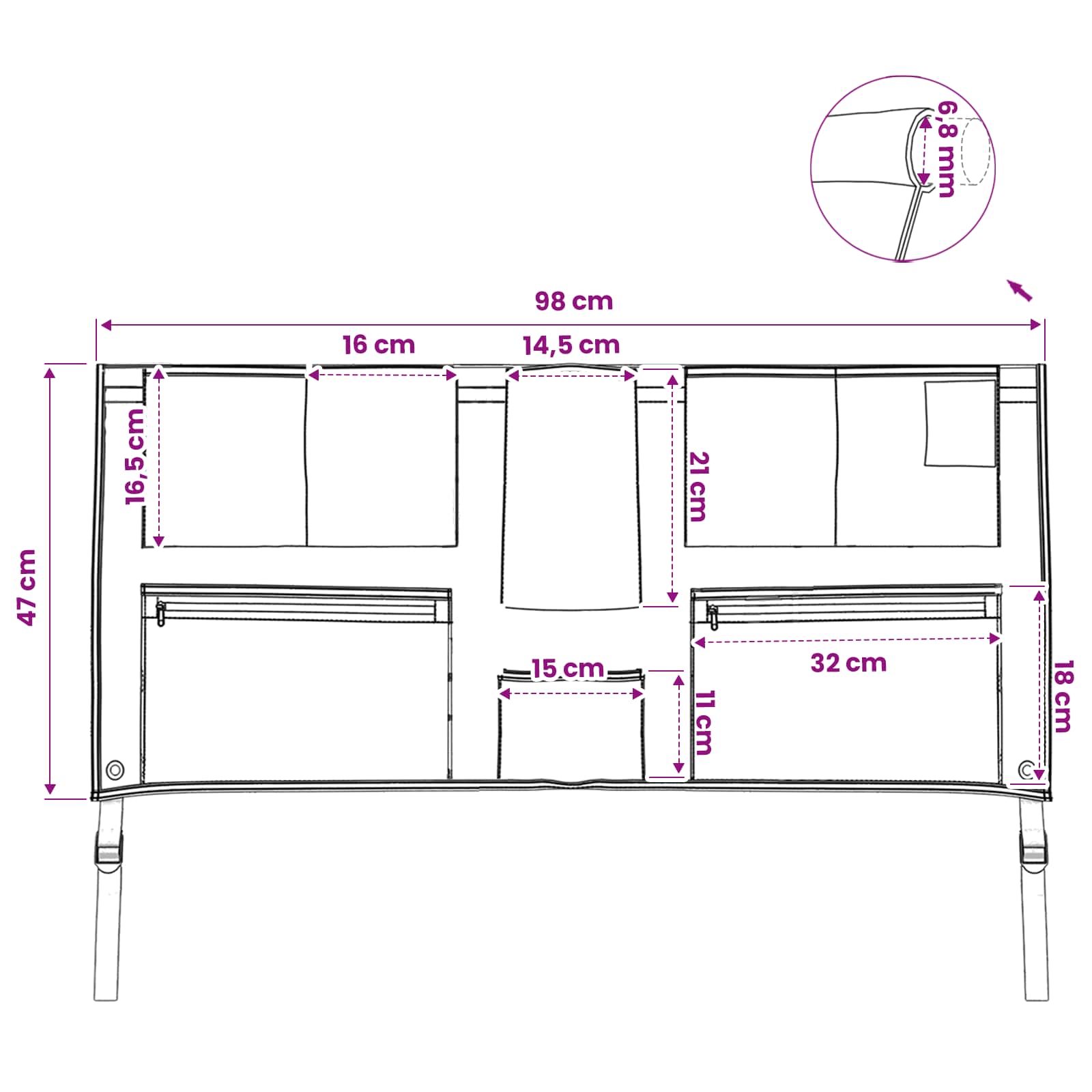 vidaXL Torba do przechowywania Czarny i niebieski 98 x 47 cm oxford