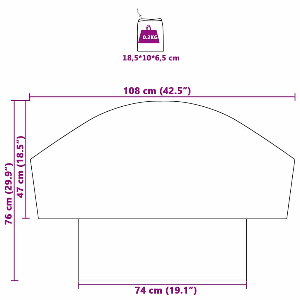 vidaXL Kołpak Czarny i niebieski 108 x 76 cm oxford