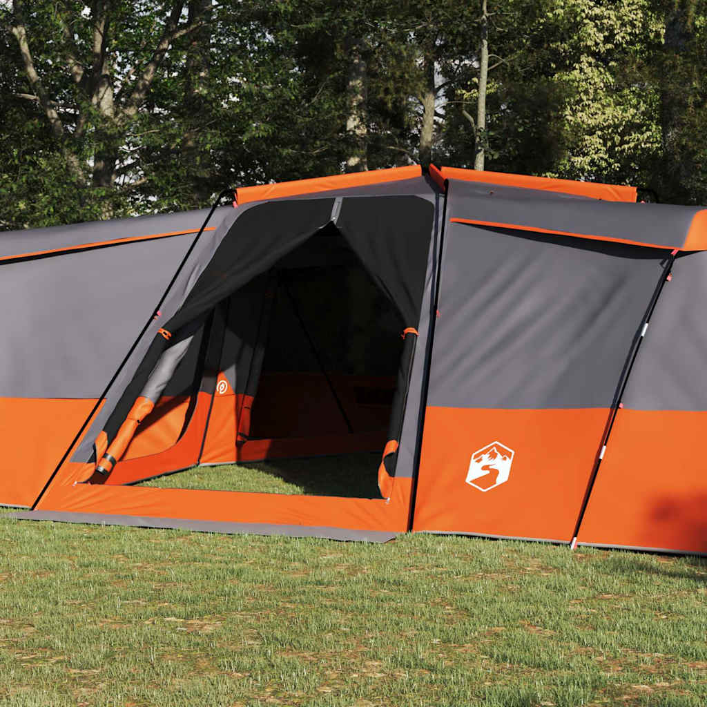 vidaXL Namiot rodzinny Szary i pomarańczowy 833 x 585 x 216 cm tafta