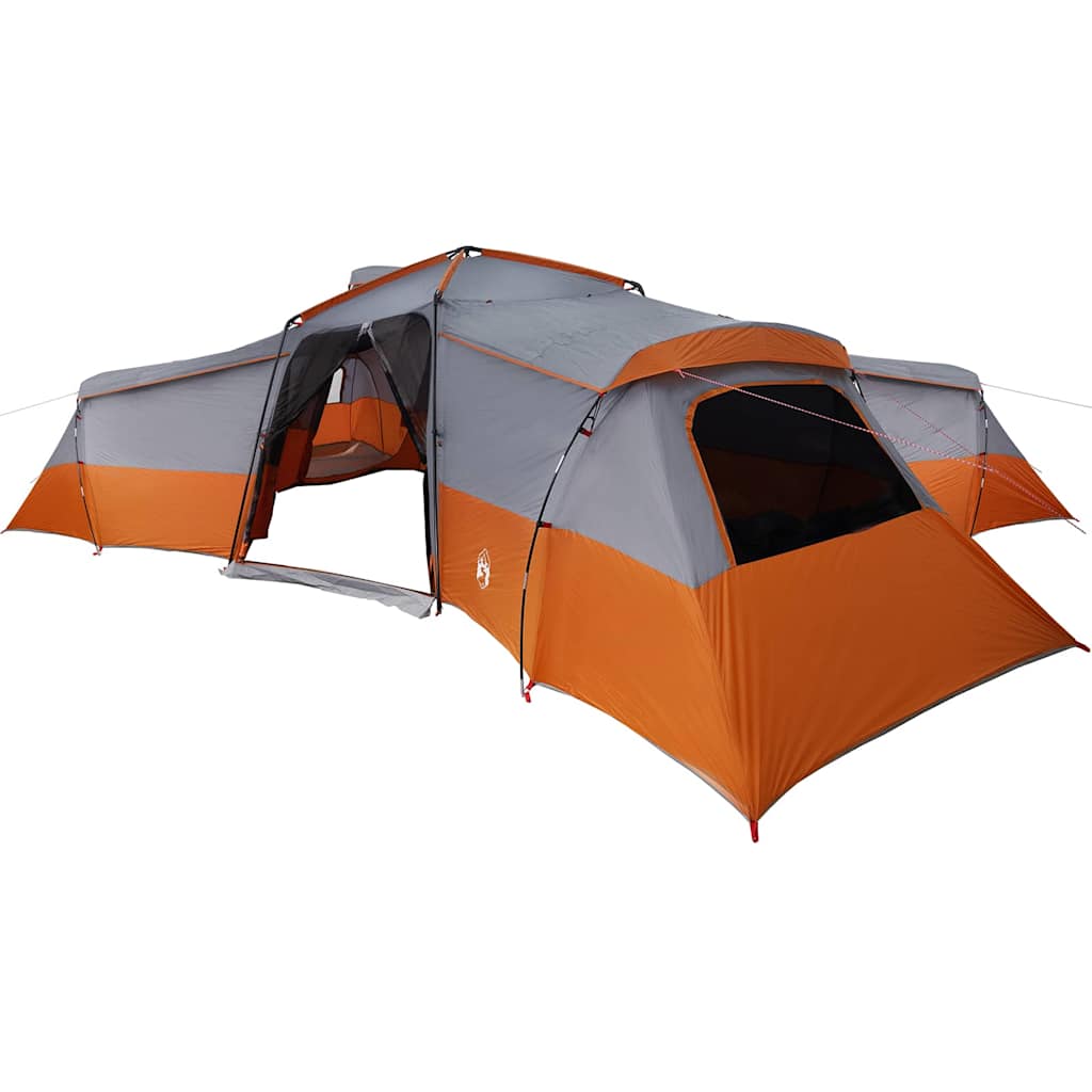 vidaXL Namiot rodzinny Szary i pomarańczowy 833 x 585 x 216 cm tafta