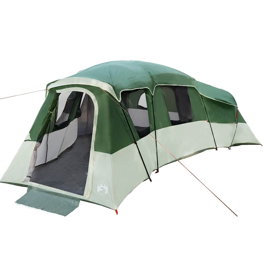 vidaXL Namiot rodzinny z dachem Zielony 762 x 655 x 218 cm tafta