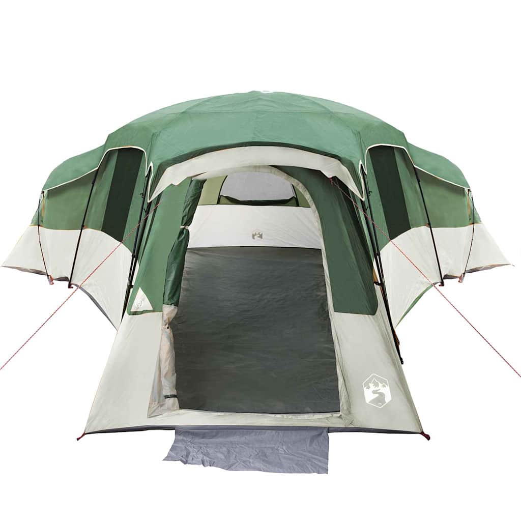 vidaXL Namiot rodzinny z dachem Zielony 762 x 655 x 218 cm tafta