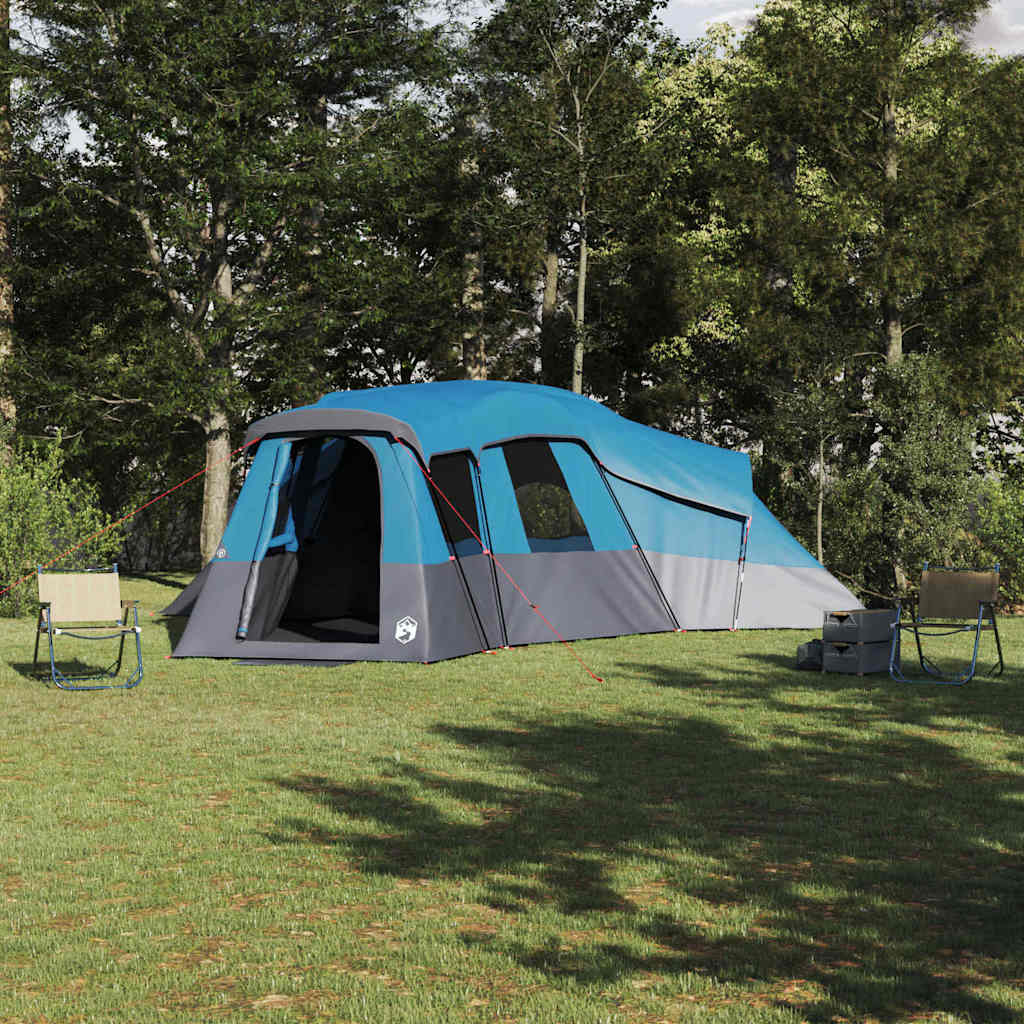 vidaXL Namiot rodzinny z dachem Niebieski 762 x 655 x 218 cm tafta