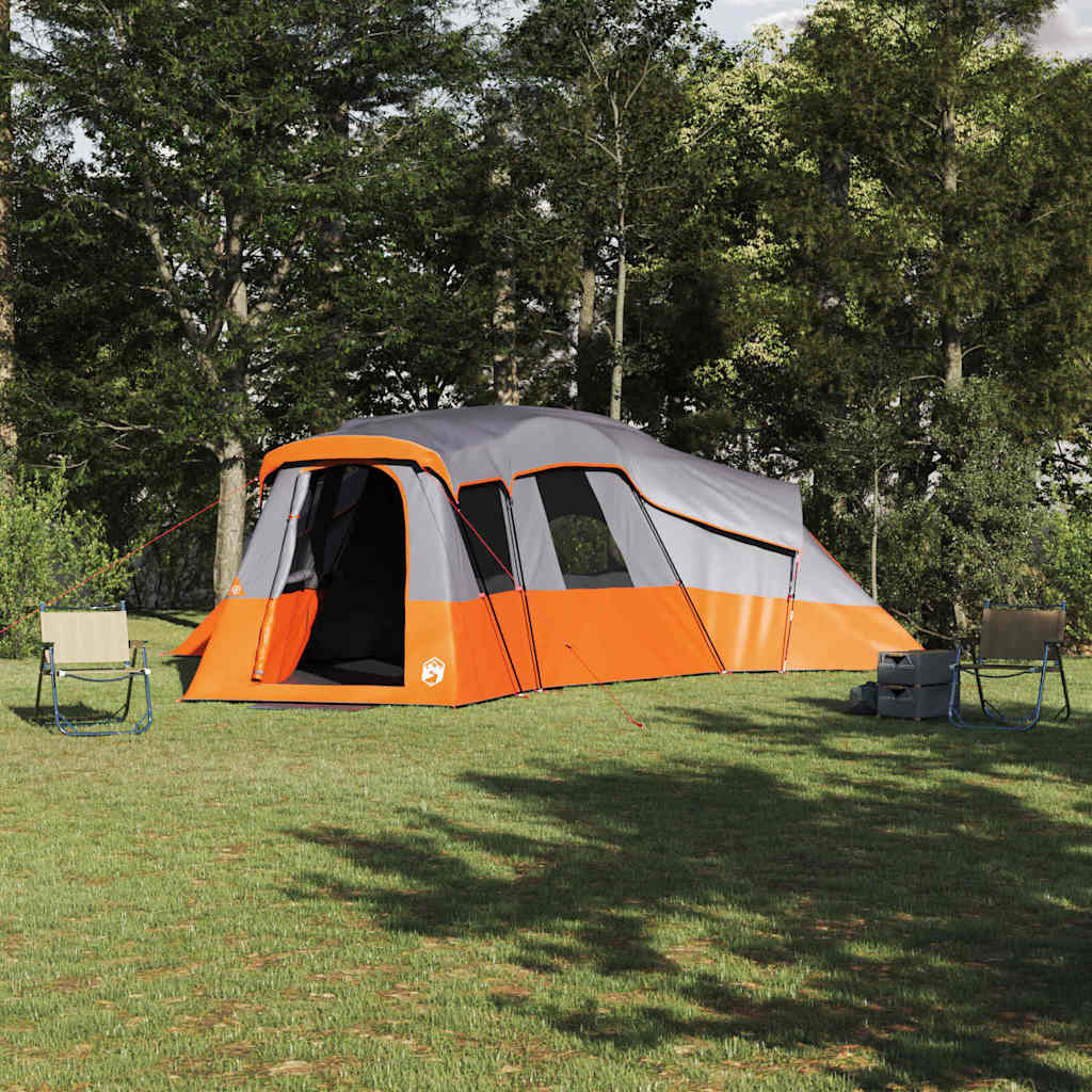 vidaXL Namiot rodzinny Szary i pomarańczowy 762 x 655 x 218 cm tafta