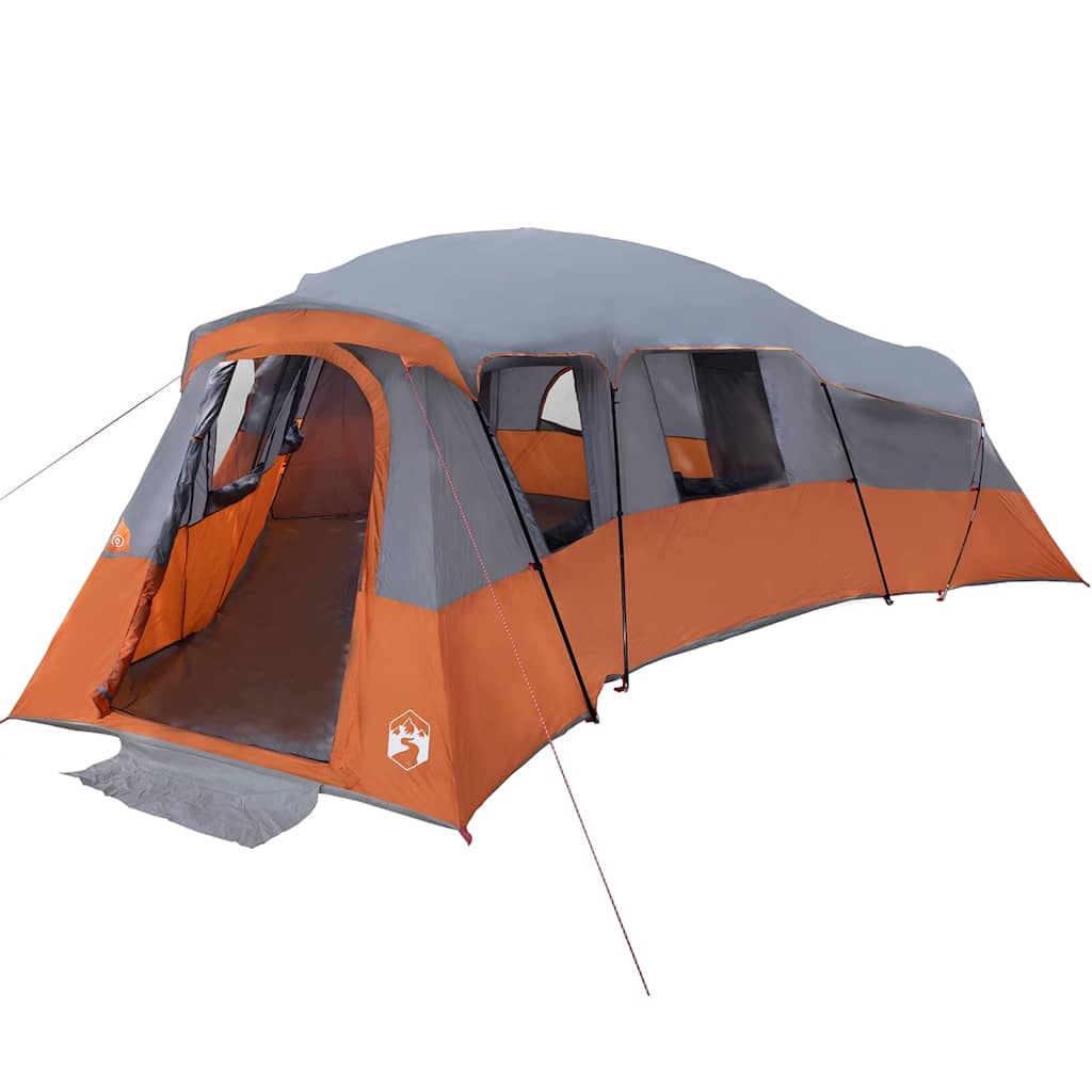 vidaXL Namiot rodzinny Szary i pomarańczowy 762 x 655 x 218 cm tafta
