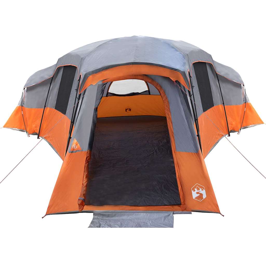vidaXL Namiot rodzinny Szary i pomarańczowy 762 x 655 x 218 cm tafta