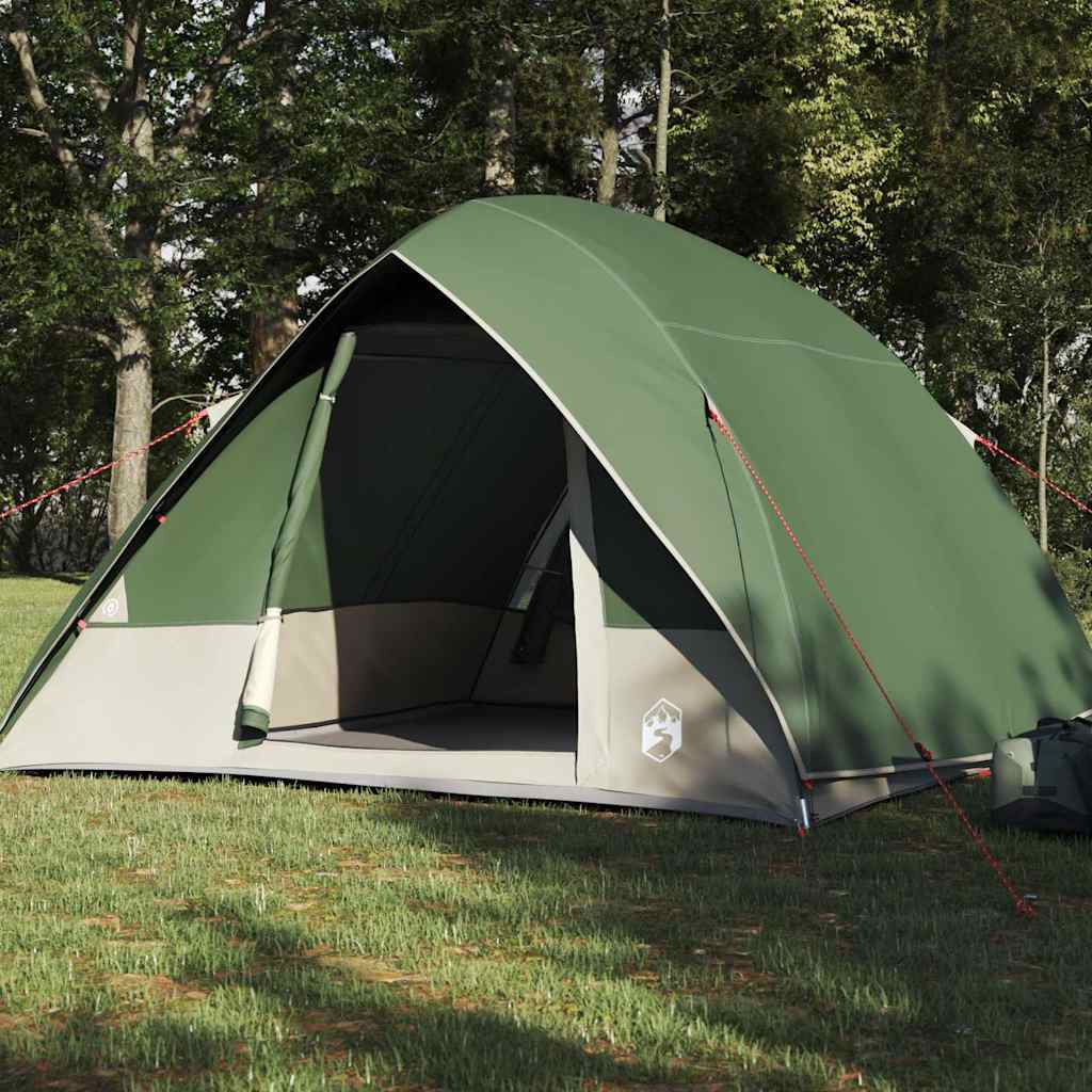 vidaXL Namiot campingowy z dachem Zielony 320 x 275 x 190 cm tafta