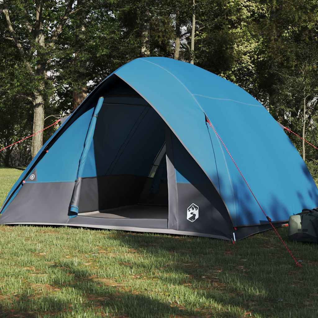 vidaXL Namiot campingowy z dachem Niebieski 320 x 275 x 190 cm tafta
