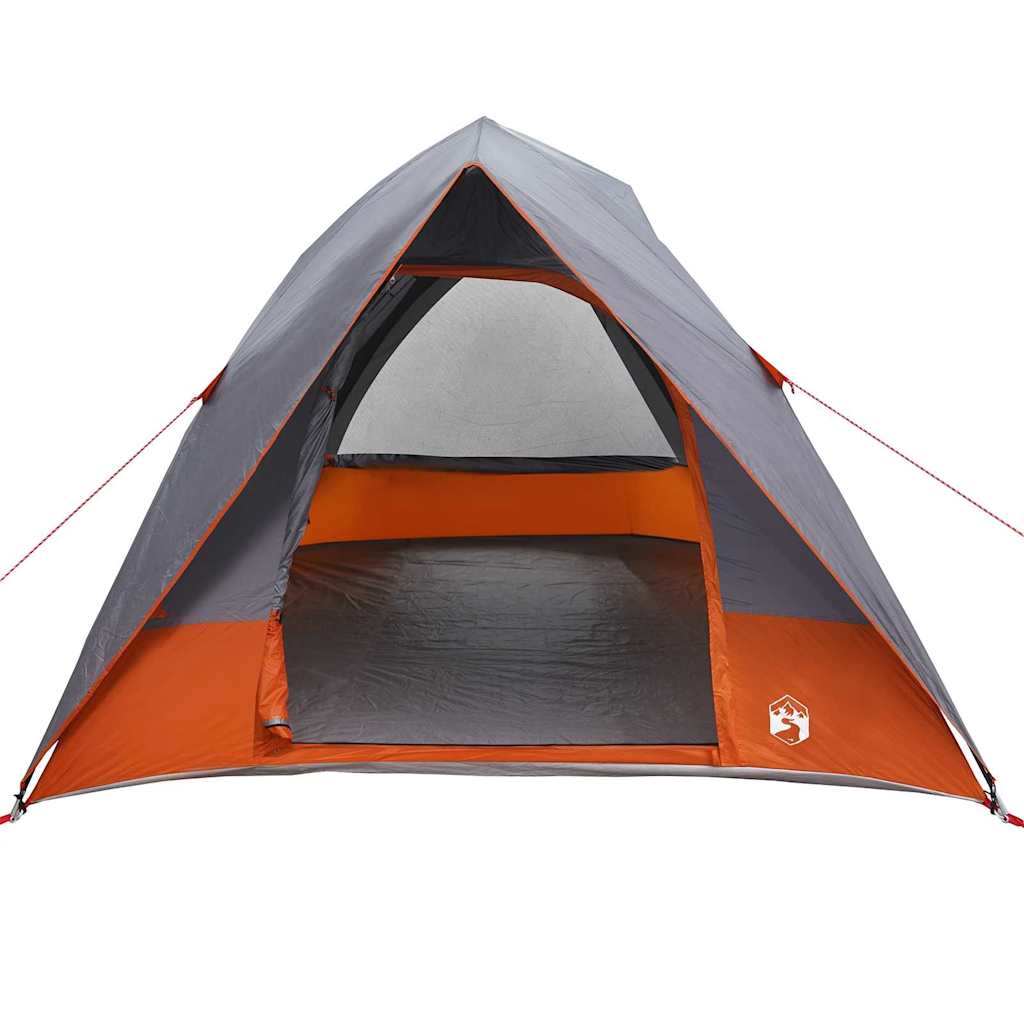 vidaXL Namiot campingowy Szary i pomarańczowy 320 x 275 x 190 cm tafta
