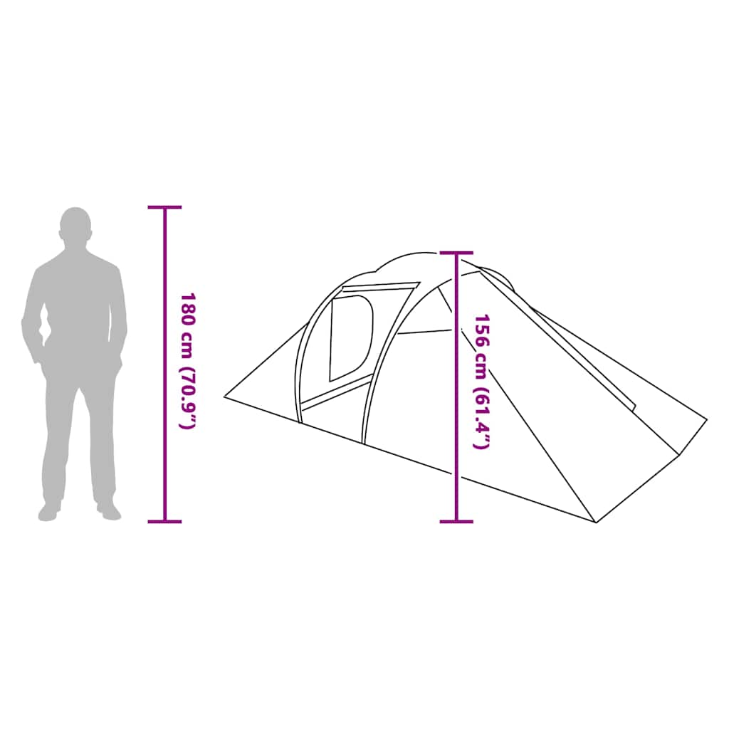 vidaXL Namiot tunelowy Szary i pomarańczowy 510 x 240 x 156 cm tafta