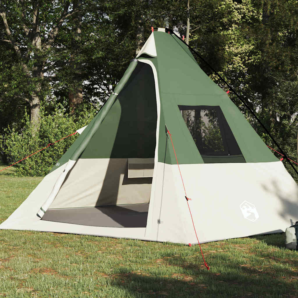 vidaXL Namiot Tipi z dachem Zielony 383 x 338 x 217 cm tafta